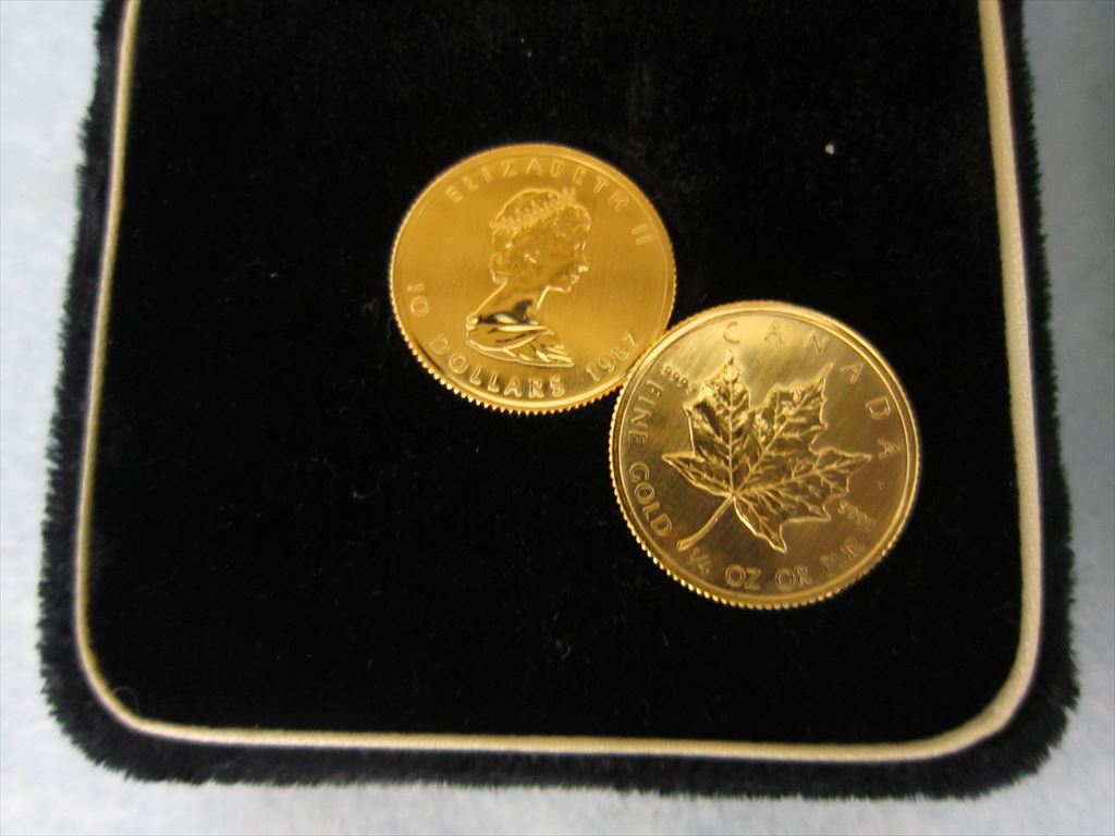 メイプルリーフ金貨 1/10オンス 1985年 純金 24金 3.11g クリアケース 